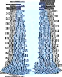 Cut-End Cotton Wet Mop Heads, Cotton/Plastic, White, 12/Carton